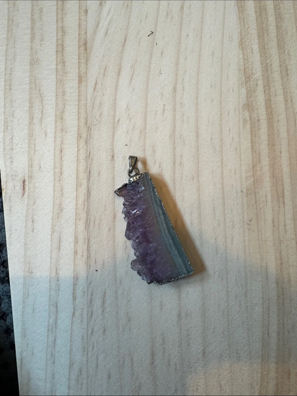 Vintage amethyst geode slice pendant
